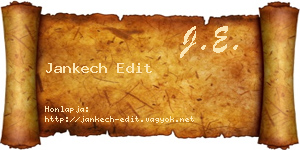 Jankech Edit névjegykártya